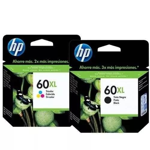 Kit Cartucho Original Hp 60xl Colorido 60xl Preto.