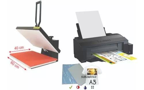 Kit Sublimação Prensa Térmica Plana Combo A3 + Impressora