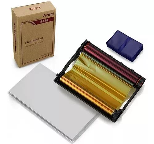 Papel / Ribbon Impressora Hiti S420 E 100 Carteirinhas 3x4