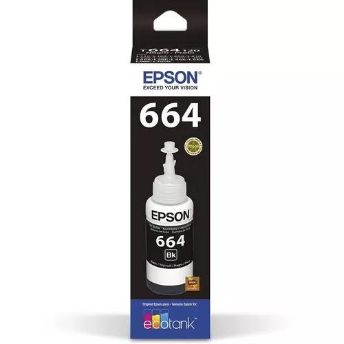 Refil De Tinta Impressora T664 Preta Original 70 Ml L395