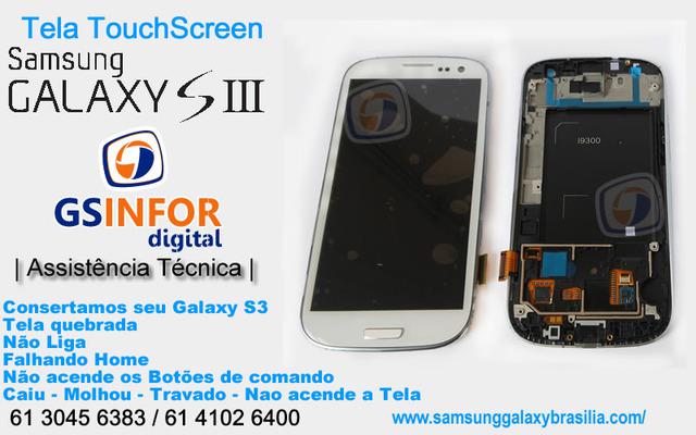Tela Display Touch Screen Galaxy G S3 I9300 Siii azul/Branco