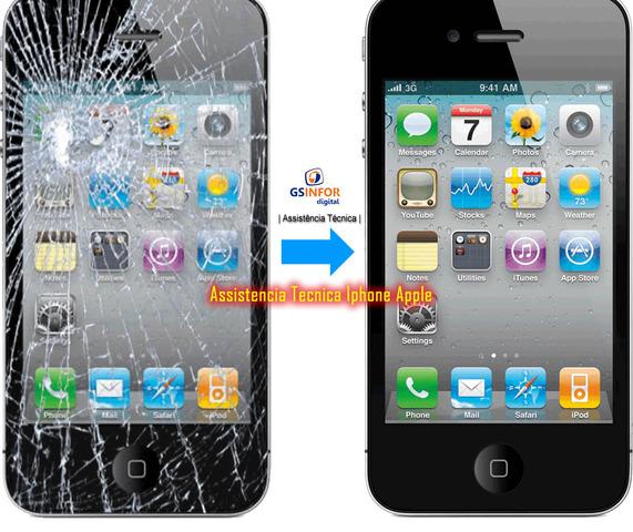 Troca tela iPhone 4 quebrada trincada