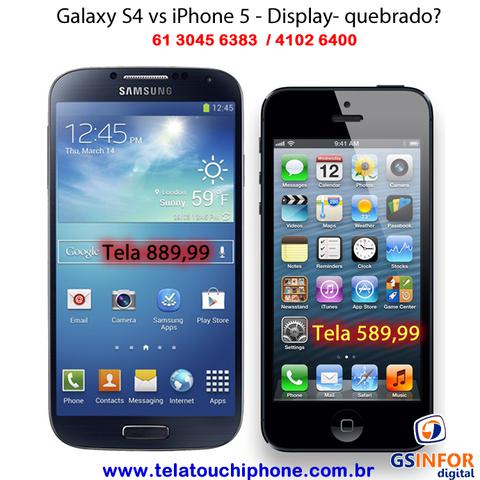 Troca vidro Galaxy S4 Tela trincada - S4 com tela trincada -