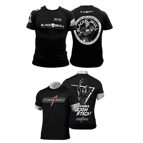 Kit Camiseta Preta Integral + Camiseta Black Skull
