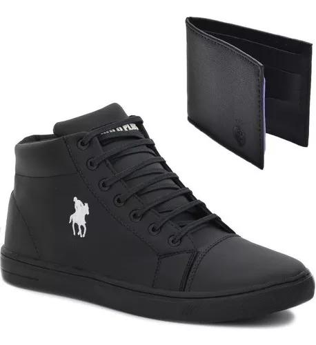 Kit Masculino Tênis Polo Cano Alto Estilo Botinha +