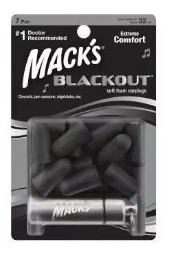 Mack's - Protetor Auricular Blackout - 7 Pares + Case - 32db