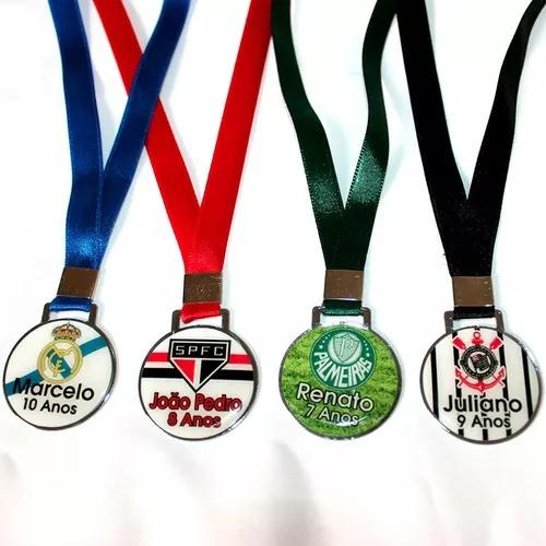 Medalha Personalizada De Metal Resinada P - Kit Com 50