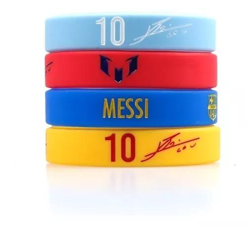 Pulseira Barcelona - Messi - Silicone - 2 Unidades.