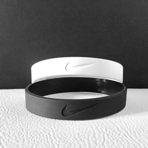 Pulseira Silicone Nike - Preta E Branca - 2 Unidades.