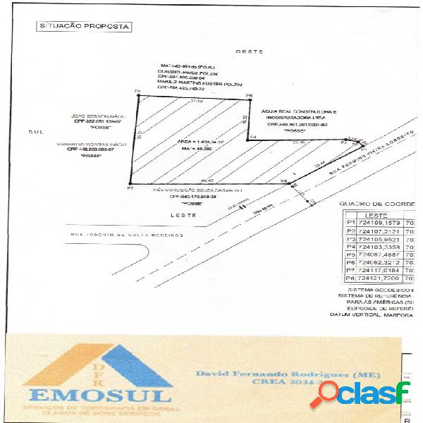 Vende-se terreno em Itajai SC com projeto de edificação