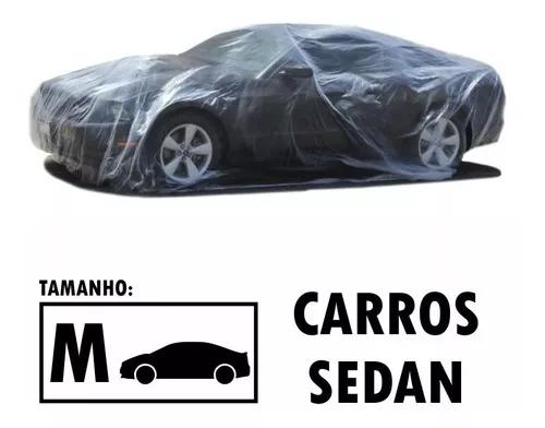 Capa Descartável Transparente Cobrir Carros Sedan Média