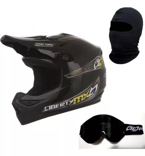 Capacete Cross Trilha Pro Tork Liberty Mx + Oculos Espelhado