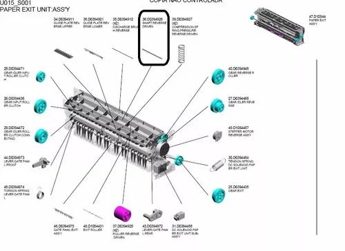 Eixo Reverso Ricoh Mpc2051 Mpc2551 Codigo D0394926