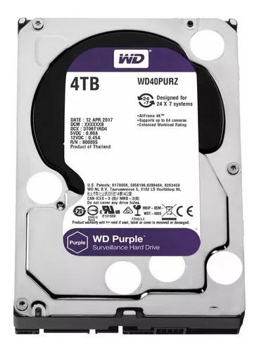 Hd 4tb Purple Sata 3 Western Intelbras Wd Cftv Dvr Wd40purz