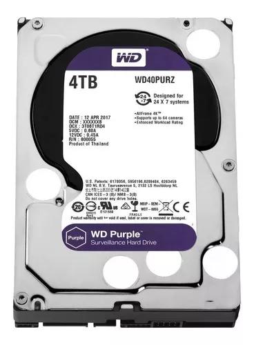 Hd 4tb Western Digital Purple Cftv Dvr Intelbras Wd40purz