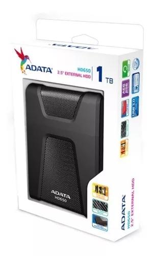 Hd Externo 1tb Usb 3.1 2,5 Portatil Hd650 Preto Adata Novo