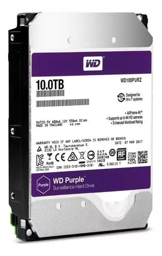 Hd Interno Western Digital Purple 10tb Sata3 6gb/s Wd100purz
