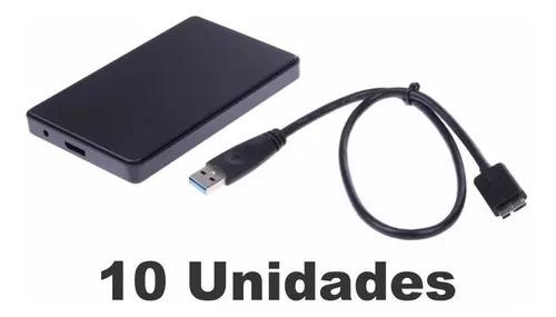 Kit 10x Case Usb 3.0 P/ Ssd E Hd Sata 2,5 5gbps Gaveta