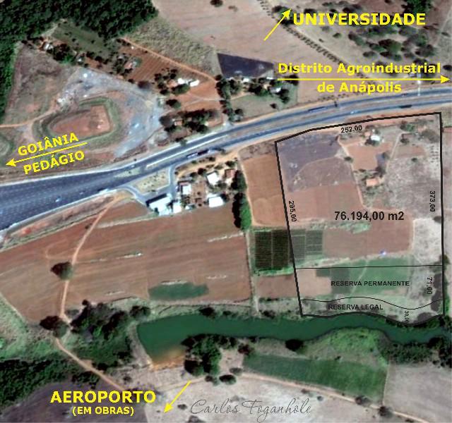 rea próx DAIA - Anápólis Goiás com 76 194 m2