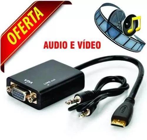 Cabo Adaptador Conversor Hdmi Para Vga Com Saída P2 De