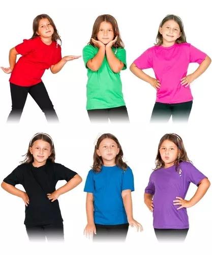 Camiseta Para Criança Infantil Menina E Menino Básica Lisa