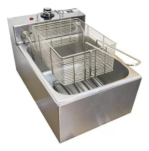 Fritadeira 1 Cuba 5lts Elétrica 110v Cuba Inox Profissional