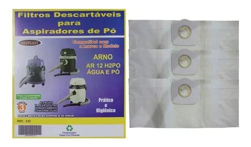 Kit Com 6 Sacos Para Aspirador De Pó Arno Ar12 Água E Pó
