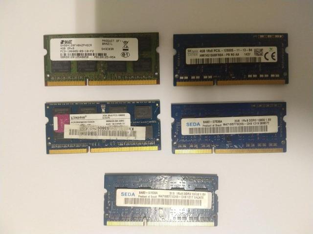 Memórias Notebook Pc3L 4GB E Pc3 2GB