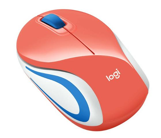 Mini Mouse Sem Fio Logitech M187 Coral