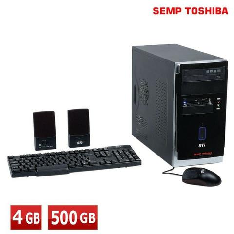 PC completo cpu sti amd 4gb ddr3 hd 500gb tela 19 led