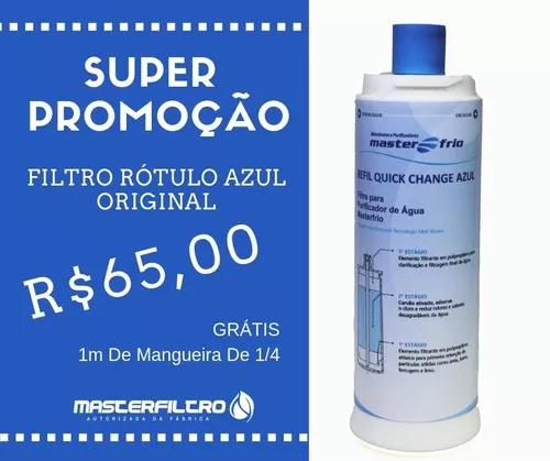 Refil Filtro Bebedouro Masterfrio Azul Original 22,5mm