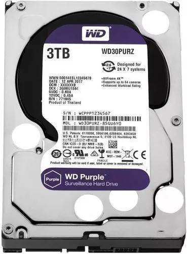 Hd Wd Purple Surveillance Dvr 3tb 64mb Wd30purz