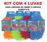 Kit 4 Luvas para lavar Carro e Limpeza Doméstica Microfibra