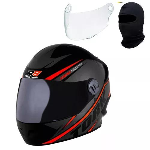 Capacete Moto Fechado Protork R8 + Viseira Fumê + Cristal