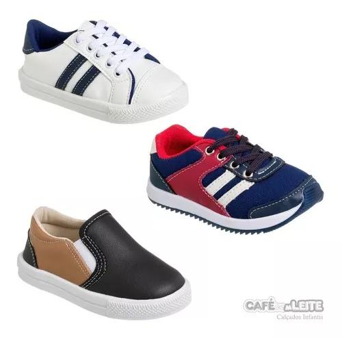 Combo Com 3 Pares Tênis Casual Masculino Infantil