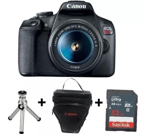 Câmera Canon T7 C/ 18-55 + Bat. Lp-e10 + Sd32, Bolsa E