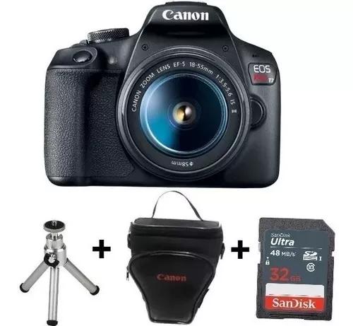 Câmera Canon T7 C/ 18-55 + Sd32gb+bolsa+minitripé P/
