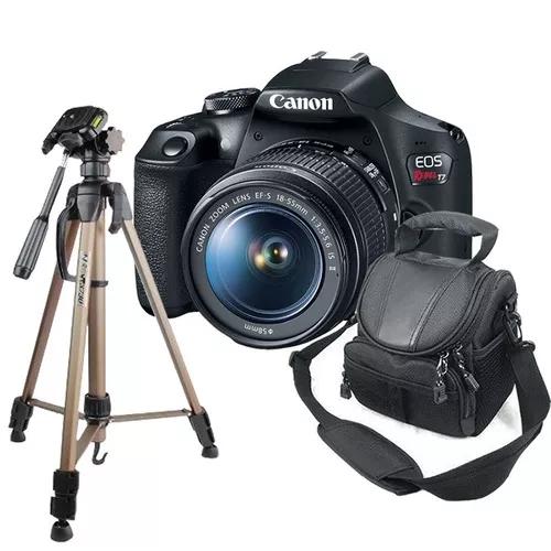Câmera Canon T7 + Tripé Para Fotografia + Bolsa Ded
