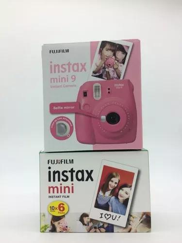 Câmera Fujifilm Instax Mini 9 Rosa Flamingo + Film 60 Fotos