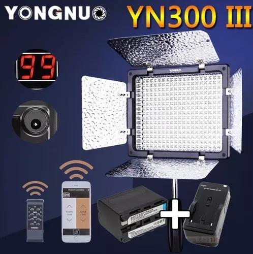 Iluminador 300 Led Yn300 Iii + Bateria Np-f970 + Carregador