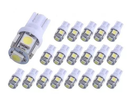 Kit 20 Lâmpadas Pingo 5 Leds 5050 Smd Encaixe T10 Led