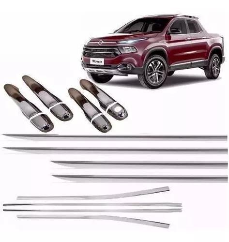 Kit Aplique Frisos Capa Maçaneta Cromado Fiat Toro 2016/..