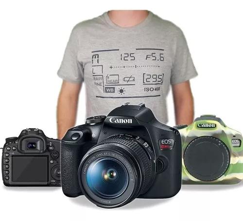 Kit Canon T7 C/ 18-55mm + Case Silicone + Pelicula + Camisa