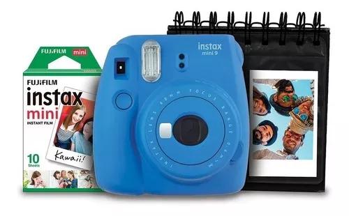Kit Fujifilm Instax Mini9 Azul Cobalto + Porta Fotos + Filme