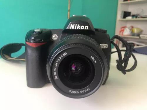 Nikon D70 Com Lente 18-55mm, Com Carregador E 3 Baterias