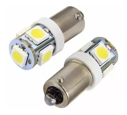 Par Lâmpada Automotiva 69 Ba9s 5 Led Smd Super Branco 12v