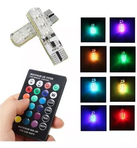 Par Lâmpada Pingo T10 6 Led Rgb 16 Cores Silicone Control