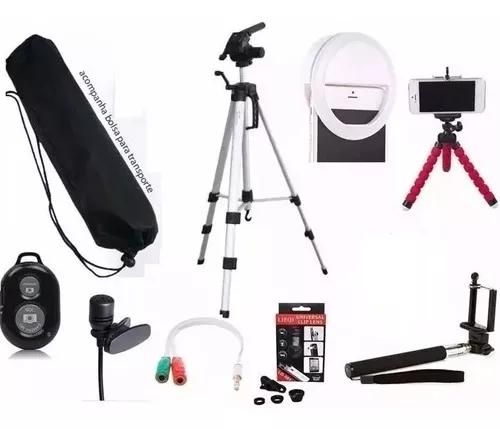 Tripe 1,80 Anel Led Ring Light + Kit Youtuber Para Celular