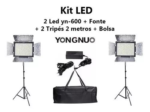 Yn-600l Ii 2 Iluminador Led Yongnuo Fonte Tripé 2mts Yn900