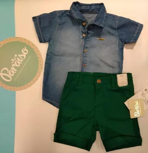 Conjunto Bebê Paraíso Infantil Menino Criança Jeans 187